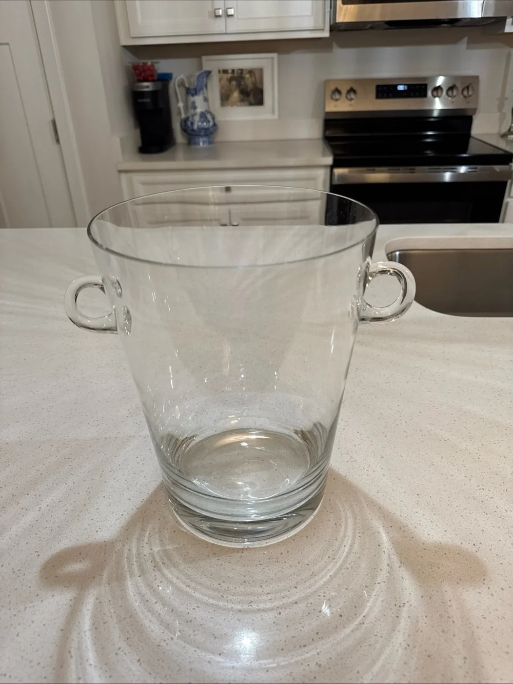 Handled Toscany 🍾Champagne Glass 🥂Ice Bucket - Vase - Handblown in Romania 10”